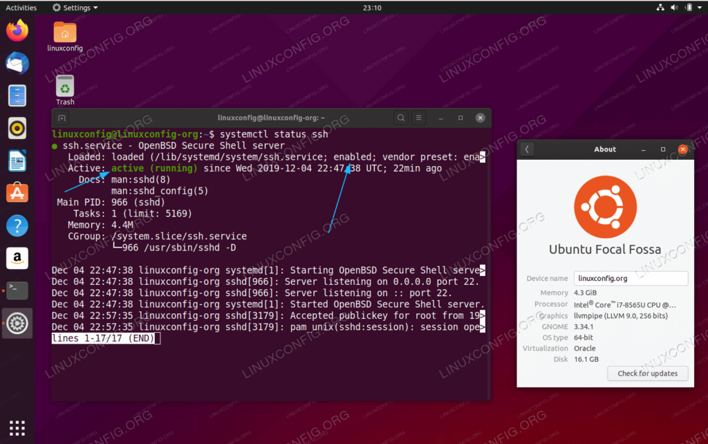 ubuntu desktop enable ssh